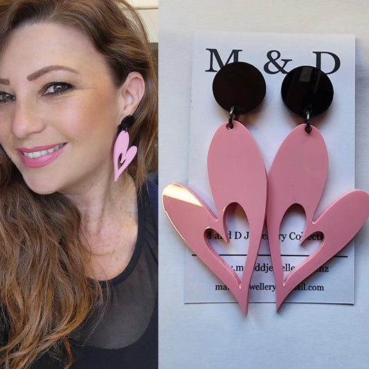 Rebel Heart Stud Dangle Earrings