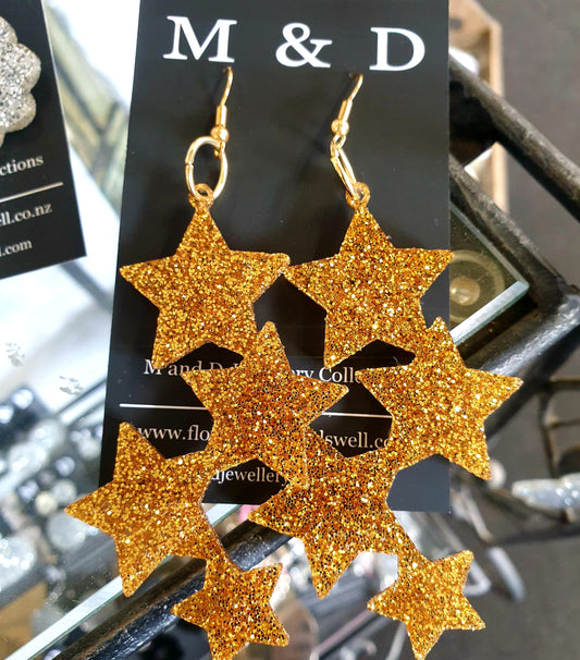 Long Star Earrings Dangles