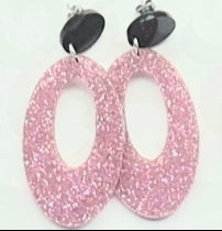 Glitter Ovals Stud Dangles