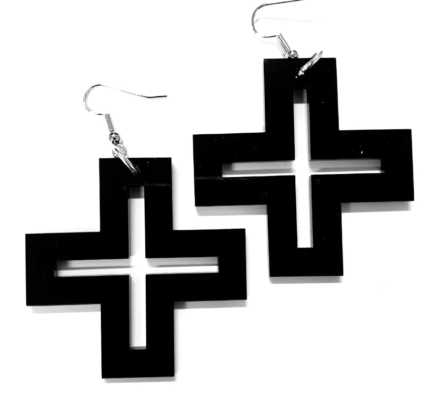 Hollow Cross Earrings Dangles