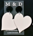 Heart Stud Dangle Earrings