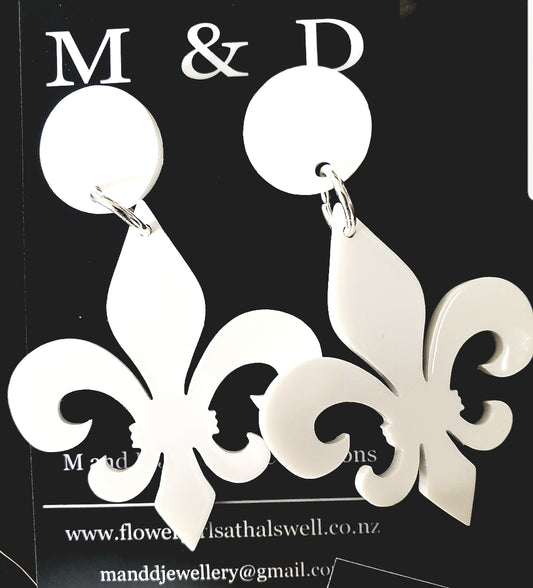 Fleur De Lis Earrings Stud Dangles