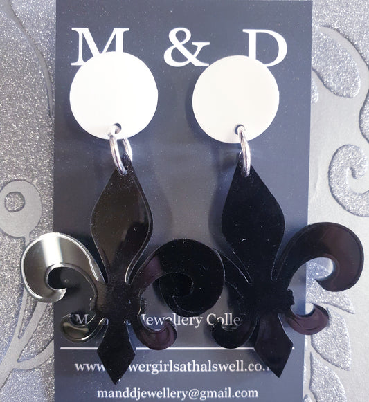 Fleur De Lis Earrings Stud Dangles