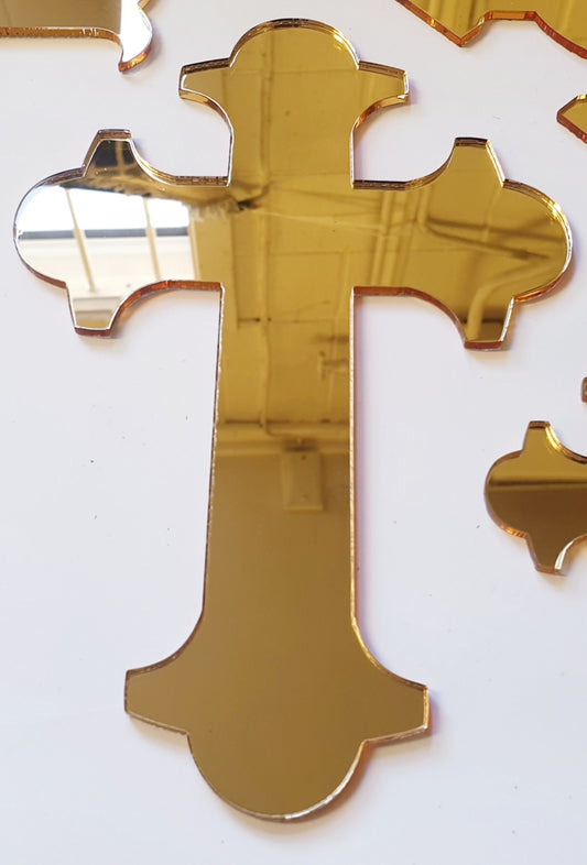 Gold Mirror Cross Medium