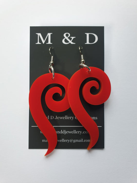 Long Spiral Earrings Dangles