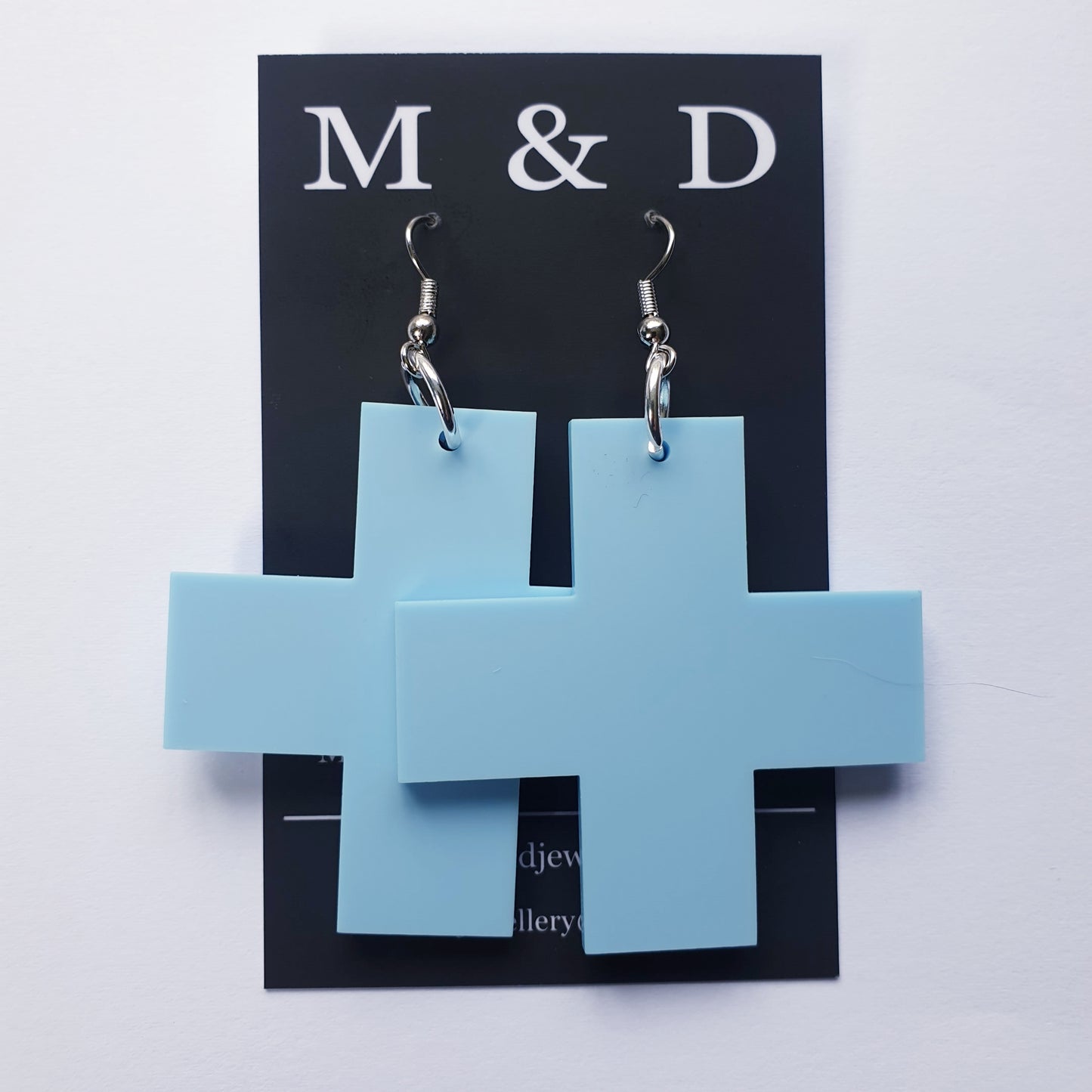 Solid Square Cross Earrings Dangles