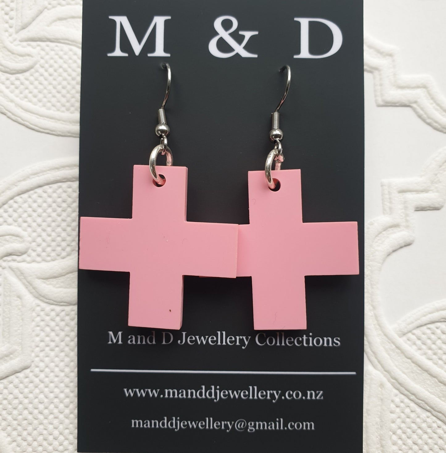 Solid Square Cross Earrings Little Dangles 3cm