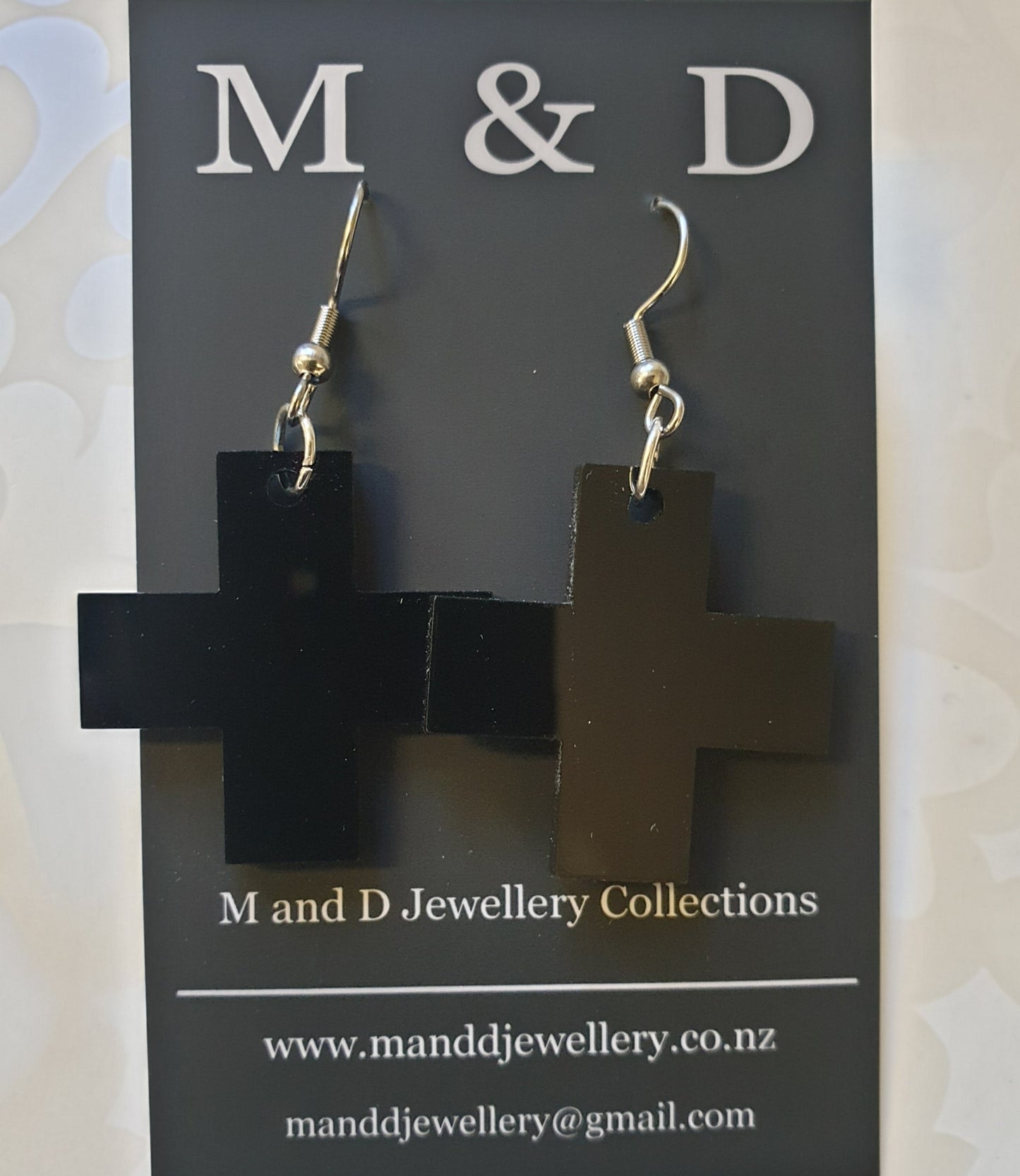 Solid Square Cross Earrings Little Dangles 3cm