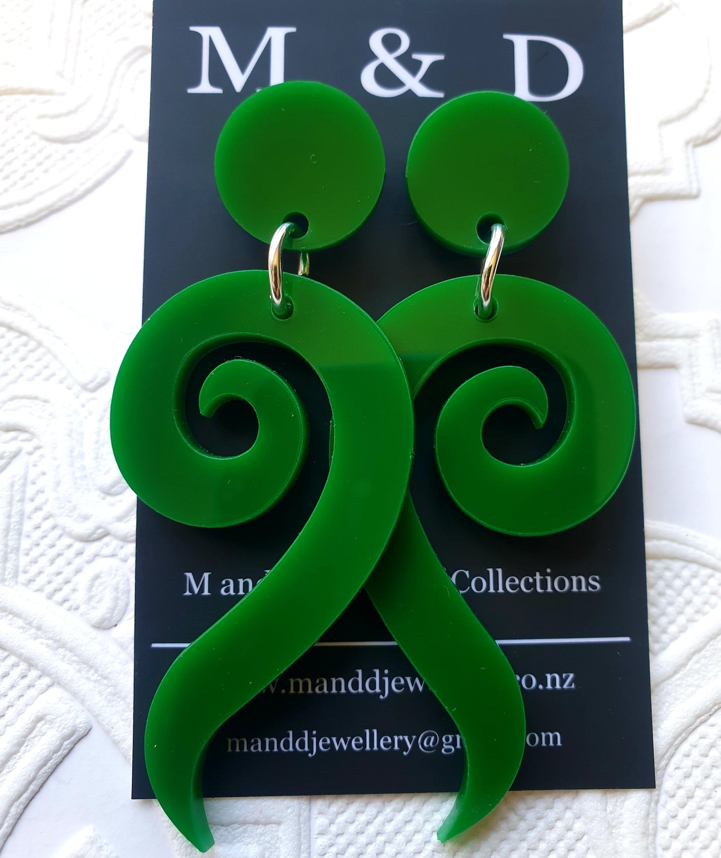 Long Spiral Stud Dangles Earrings