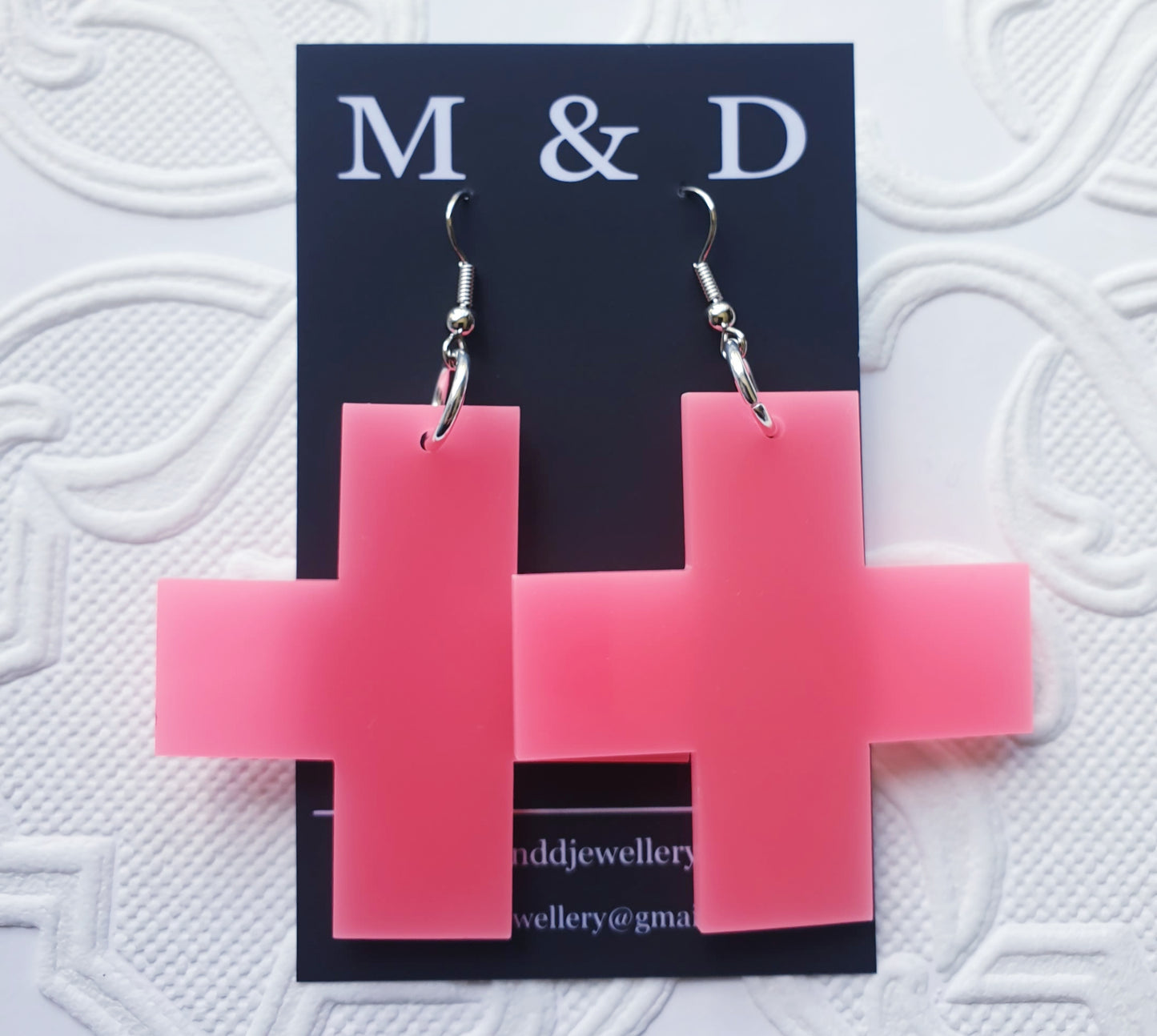 Solid Square Cross Earrings Dangles