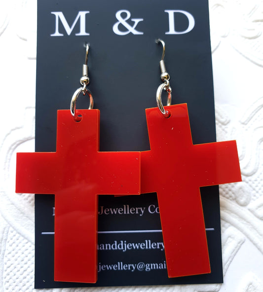 Solid Cross Earrings Dangles