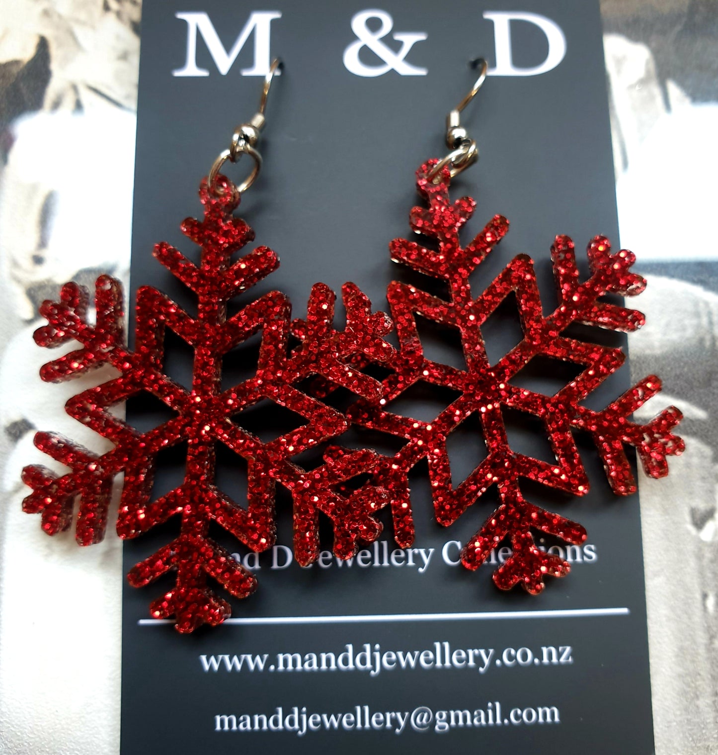 Snowflake Christmas Earrings Dangles