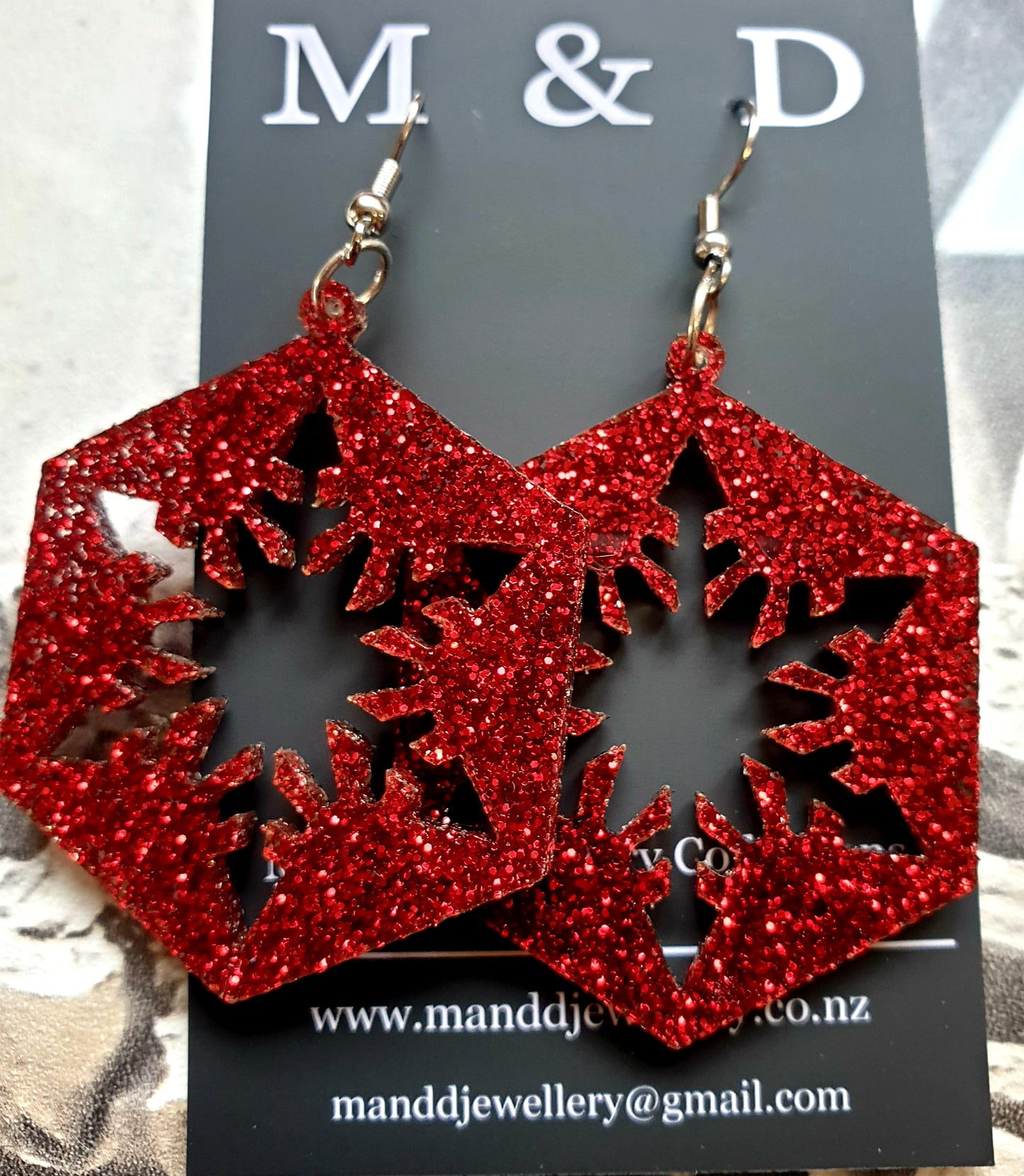 Solid Snowflake Christmas Earrings Dangles