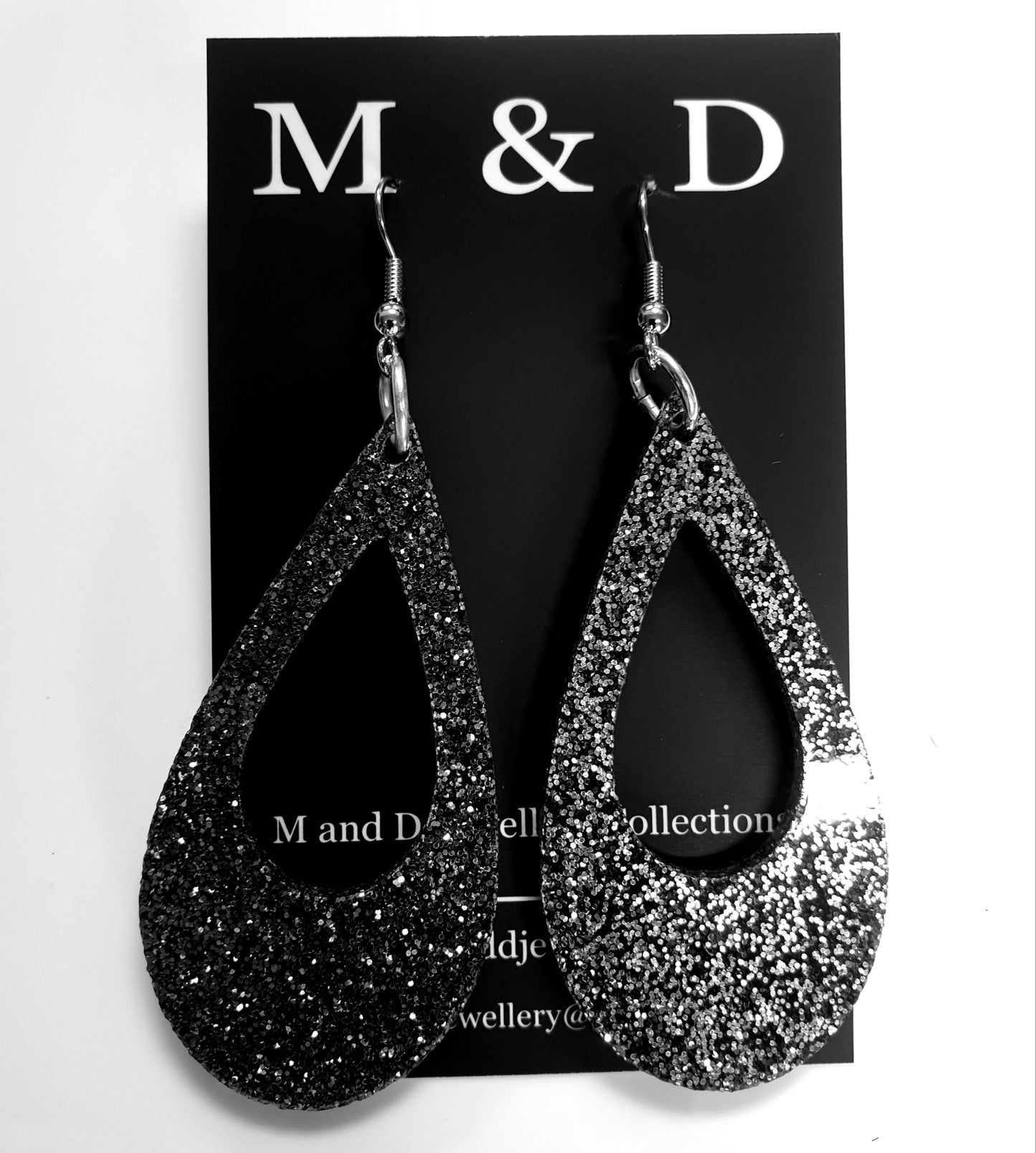 Glitter Teardrop Earrings Dangles