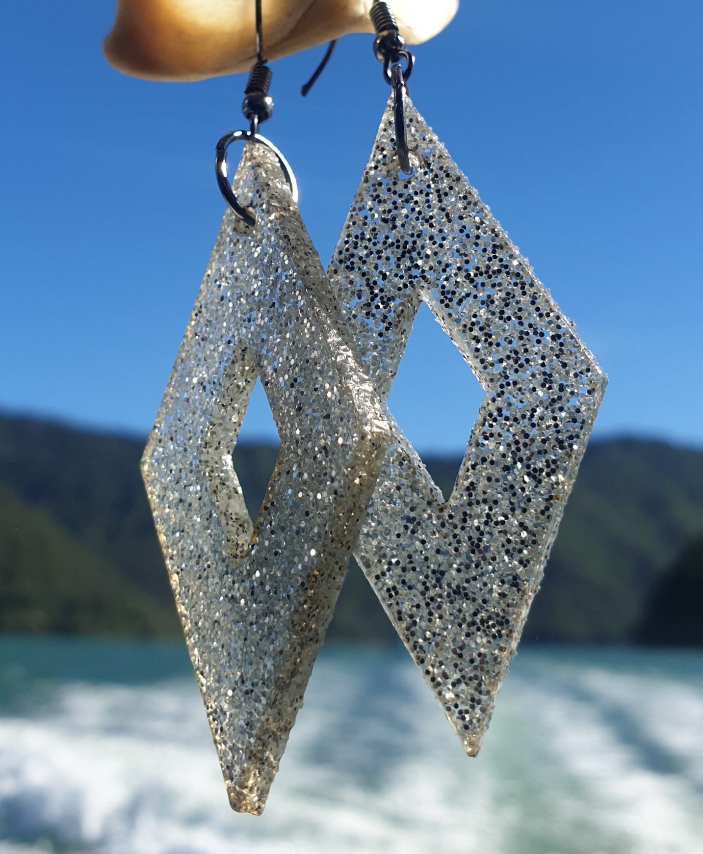 Glitter Diamond Points earrings dangles