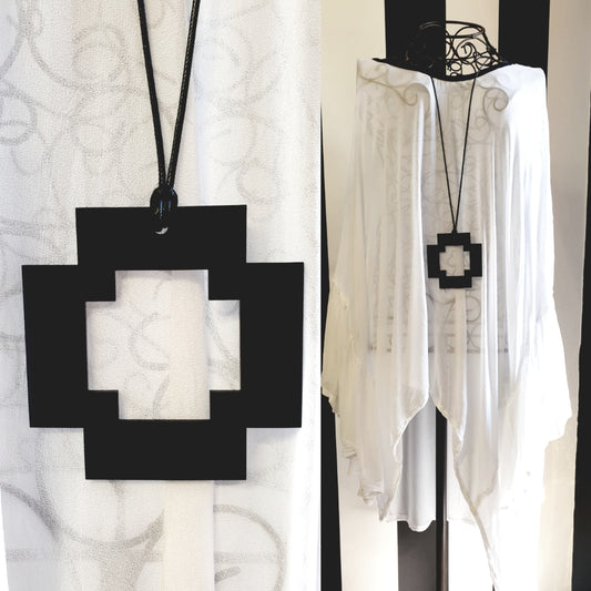 Geo Square with Large Geo cutout Statement Necklaces