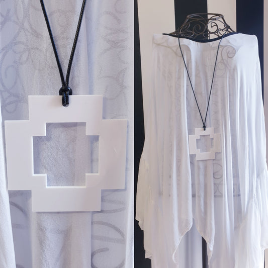 Geo Square with Large Geo cutout Statement Necklaces