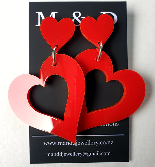 Heart Earrings Stud Dangles