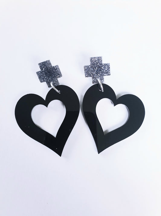 Heart Earrings Stud Dangles