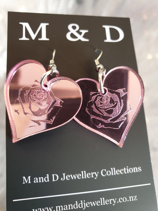 Love Rosa Engraved Fancy Little Dangles Earrings