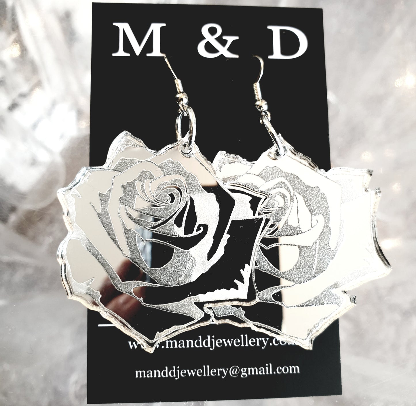 Rosa Engraved Fancy Dangles Earrings