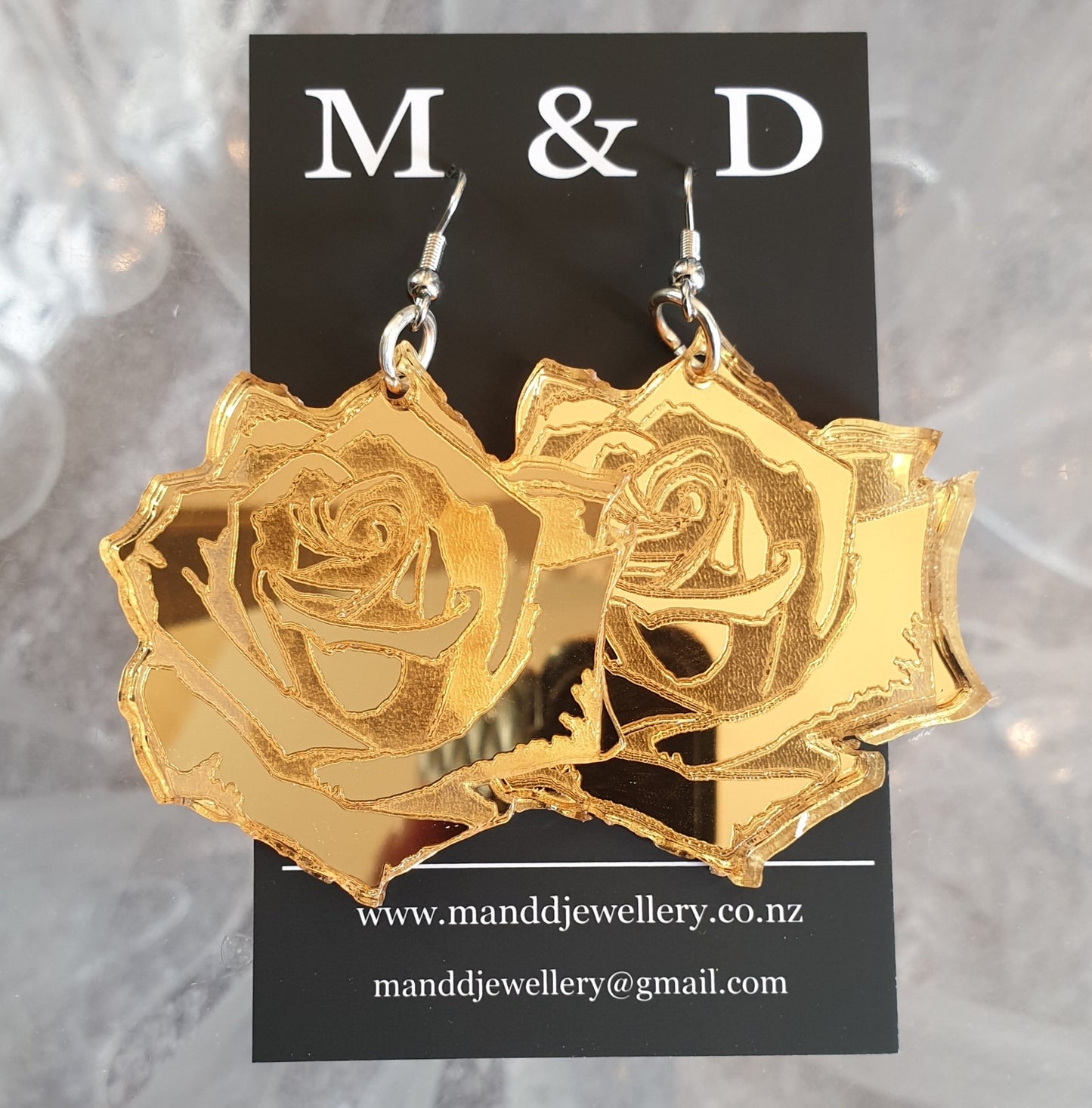 Rosa Engraved Fancy Dangles Earrings