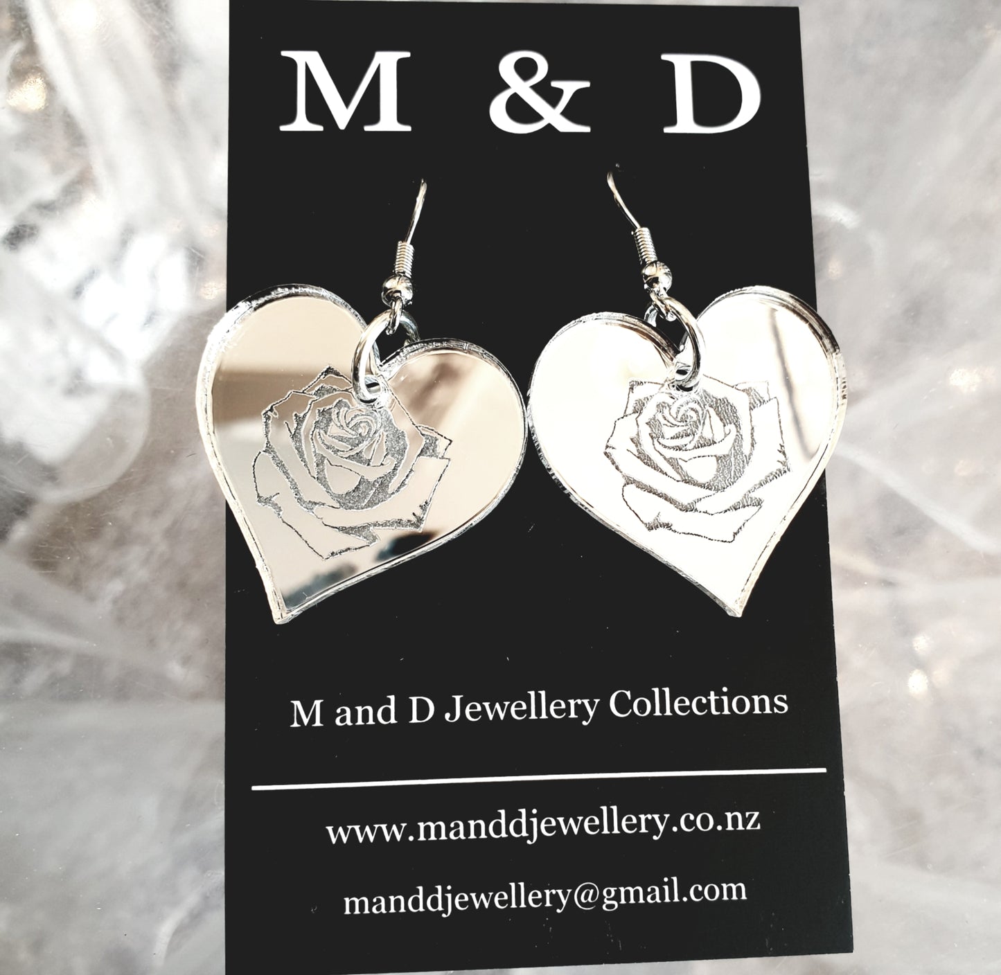 Love Rosa Engraved Fancy Little Dangles Earrings