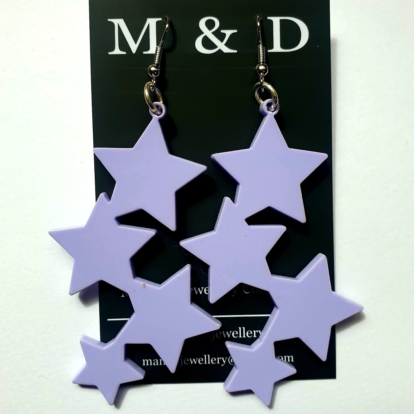 Long Star Dangles Earrings