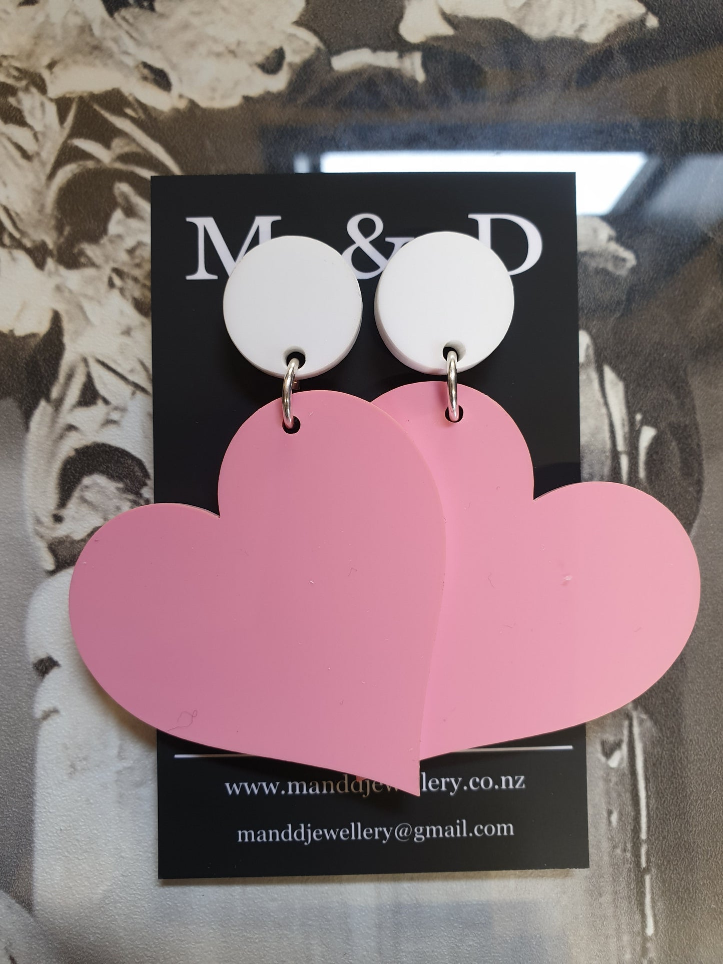 Heart Stud Dangle Earrings