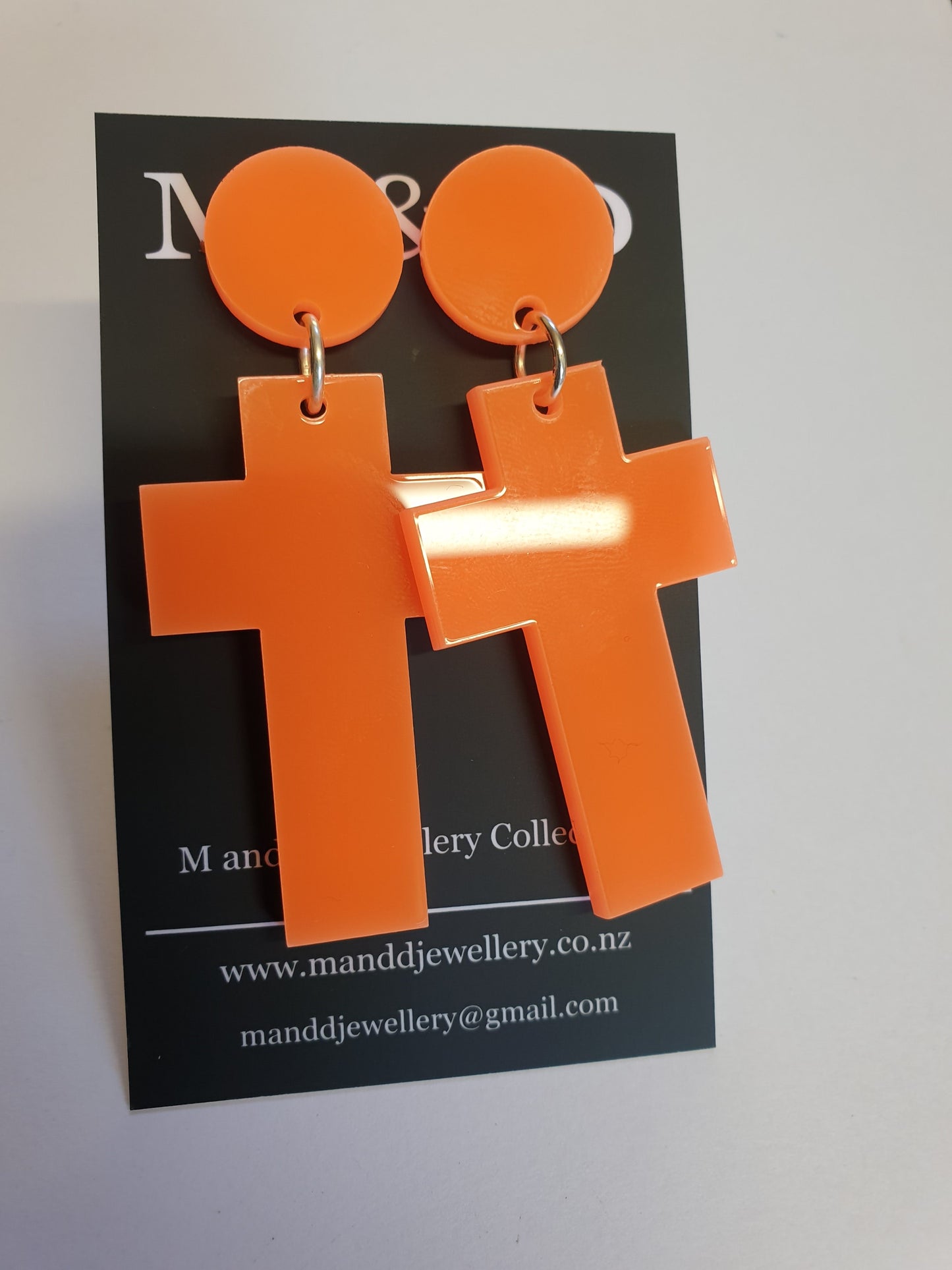 Solid Cross Stud Dangles Earrings