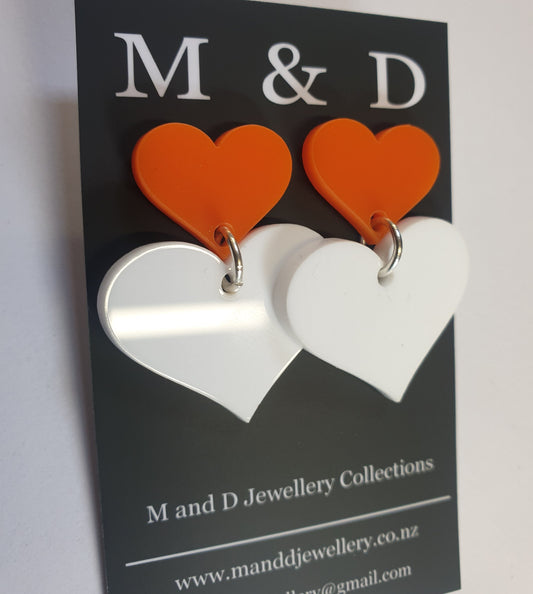 Hearty Hearts Solid Earrings Stud Dangle