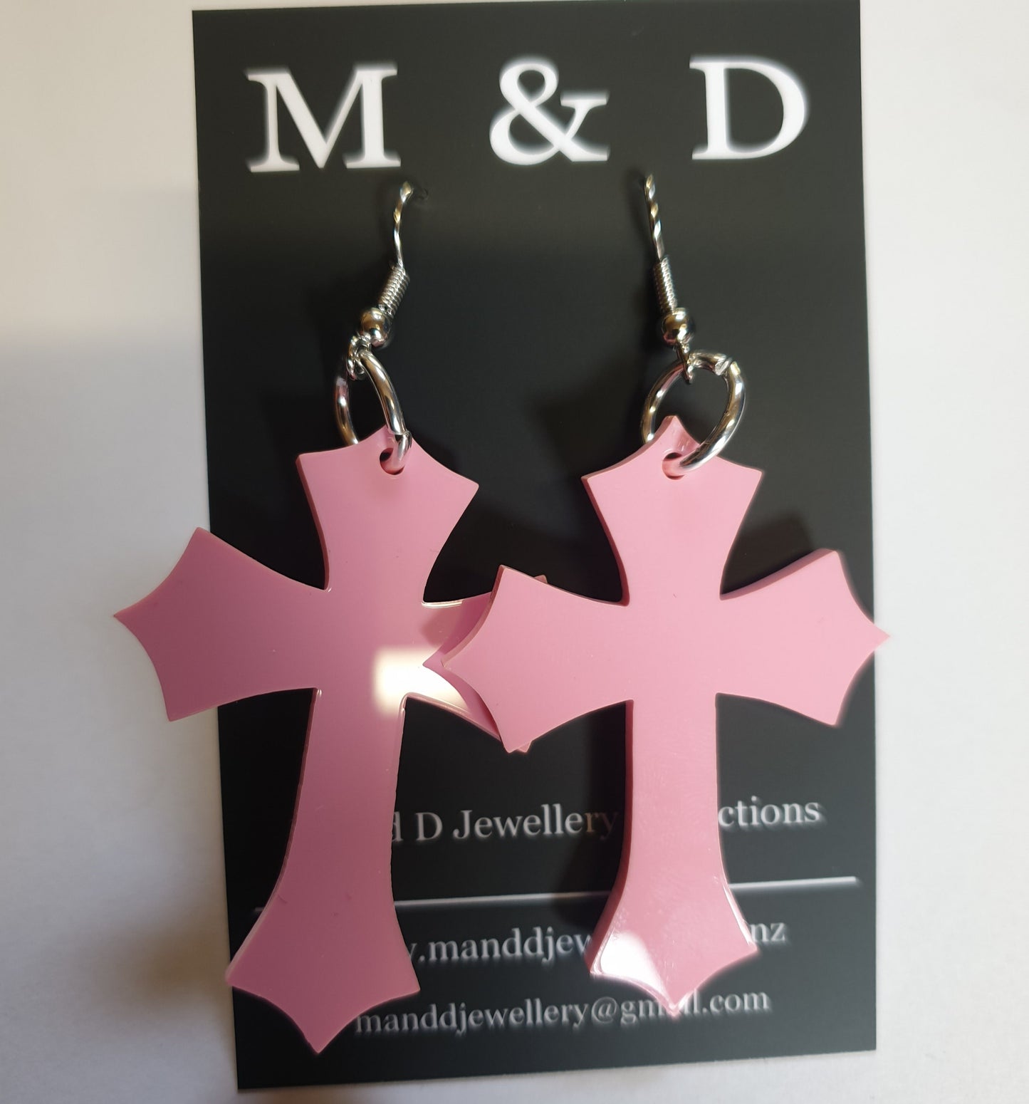 Diamond Point Cross Earrings Dangles