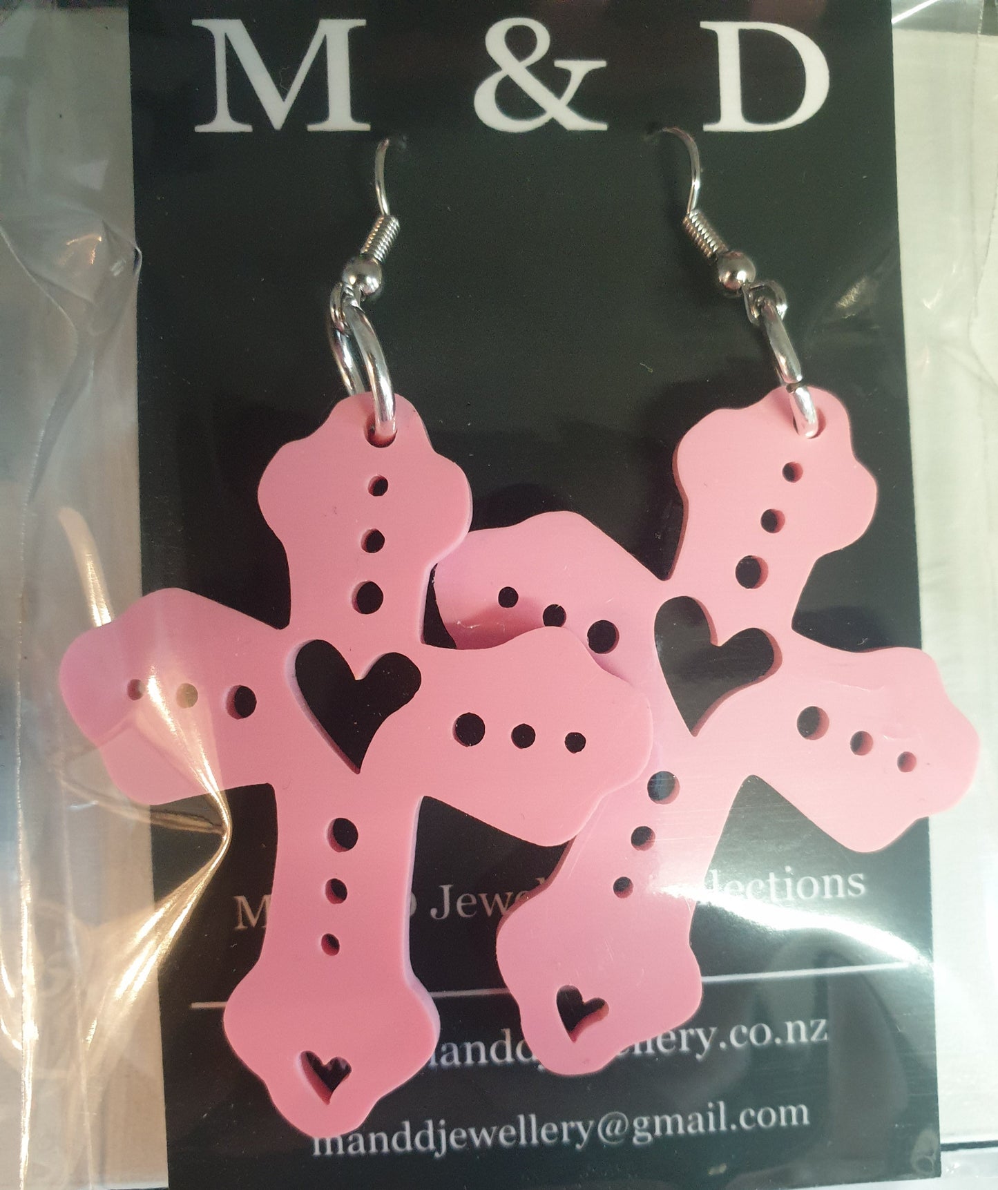 Heart Cross Earrings Dangles