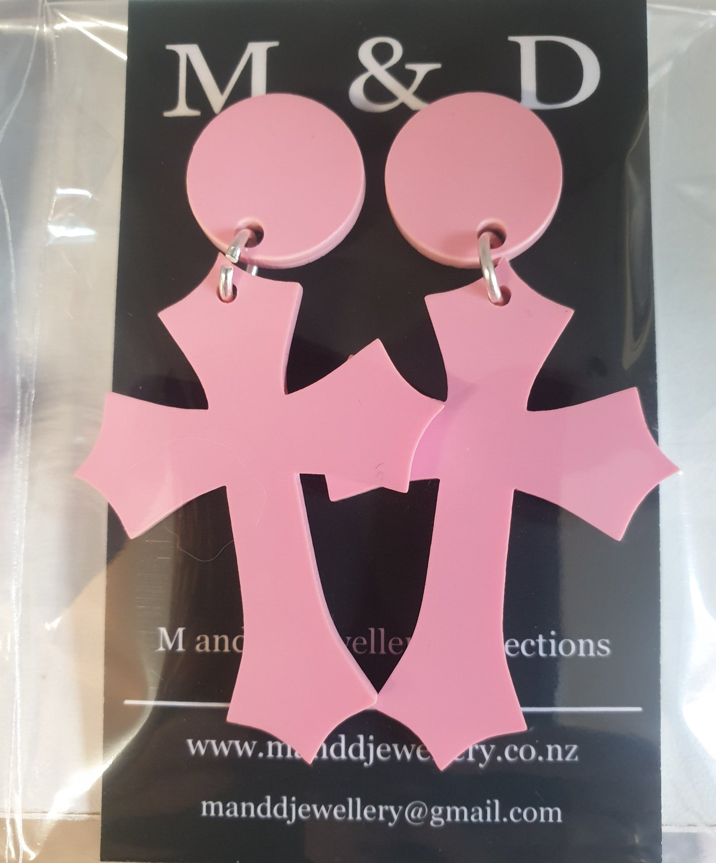 Diamond point Cross Stud Dangles Earrings