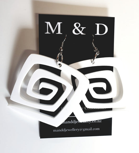 Spiral Squared Dangles Earrings