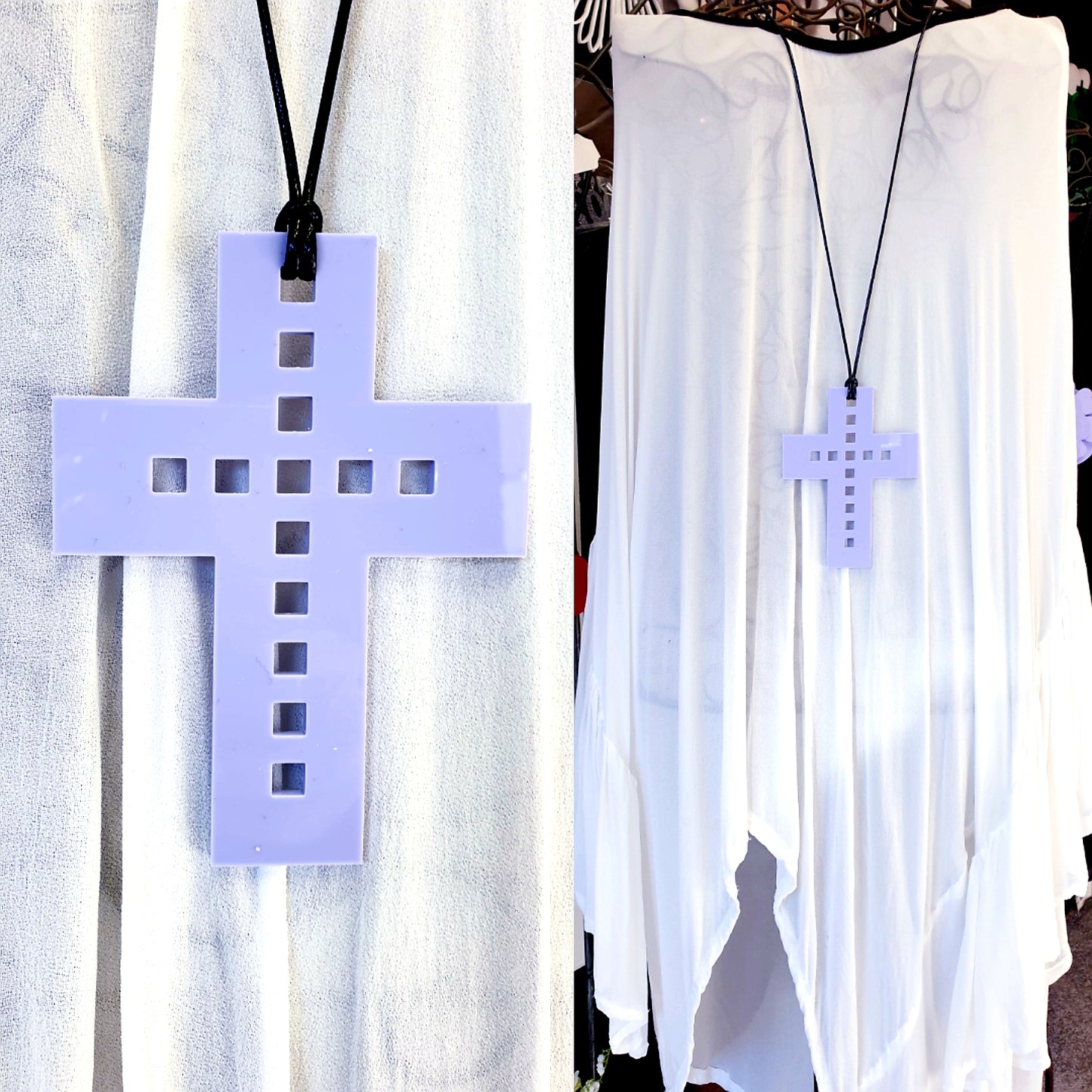 Ladder Cross Statement Necklace