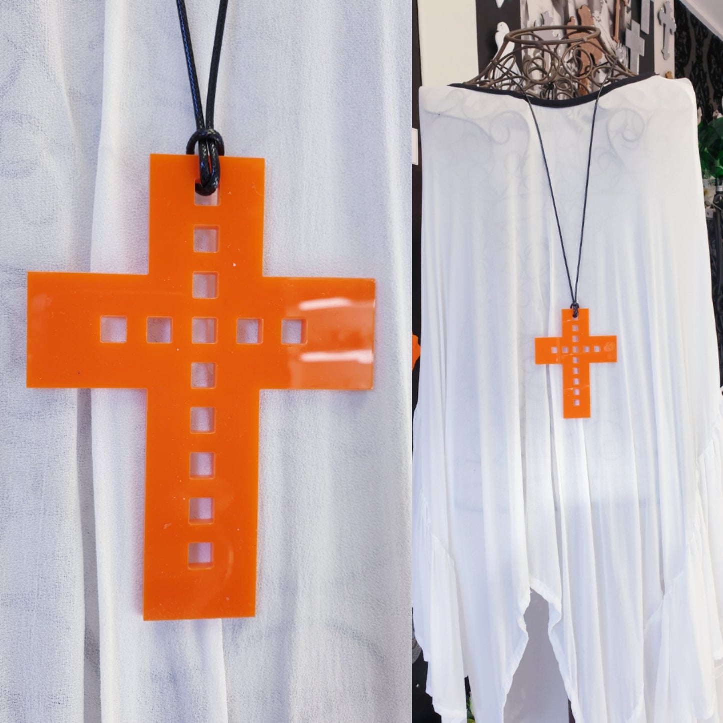 Ladder Cross Statement Necklace