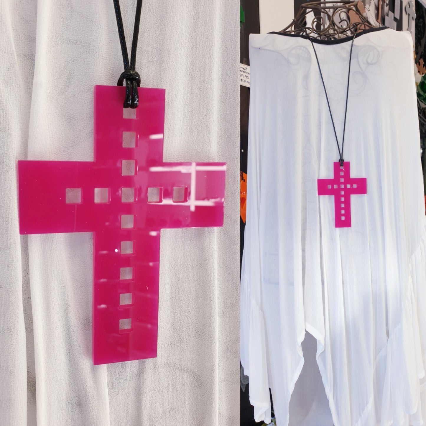 Ladder Cross Statement Necklace