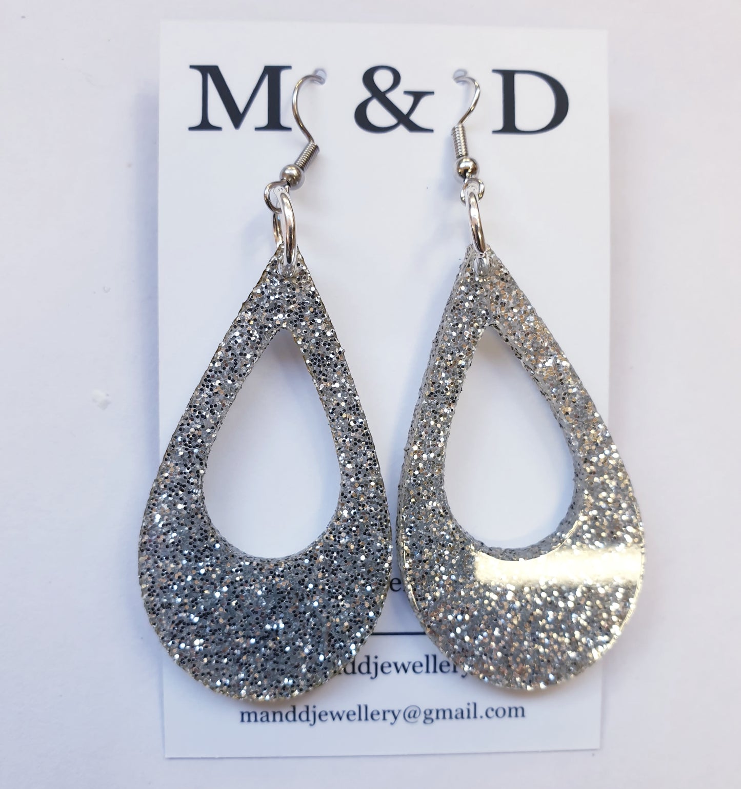 Glitter Teardrop Earrings Dangles