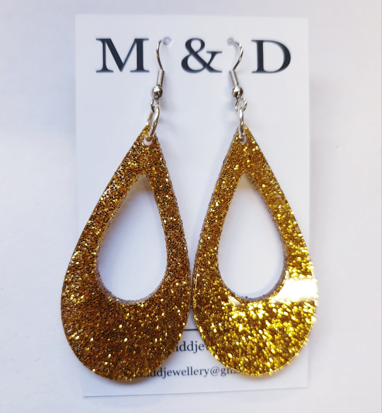 Glitter Teardrop Earrings Dangles