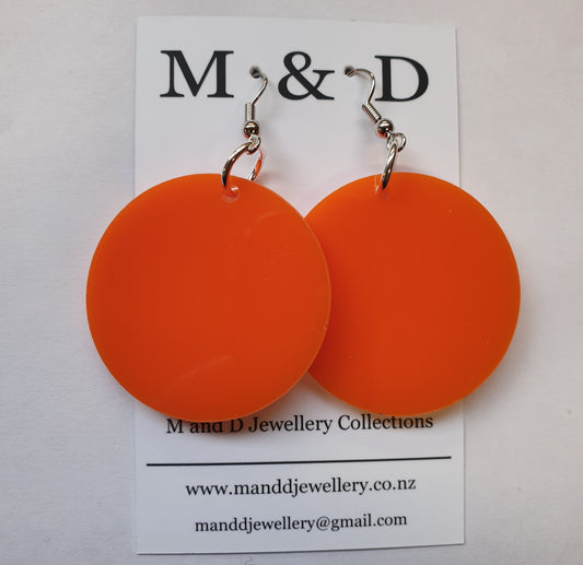 Disc Earrings Dangles 5cm