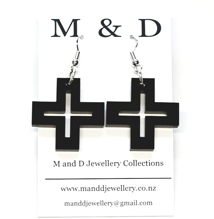 Hollow Cross Little Dangles Earrings