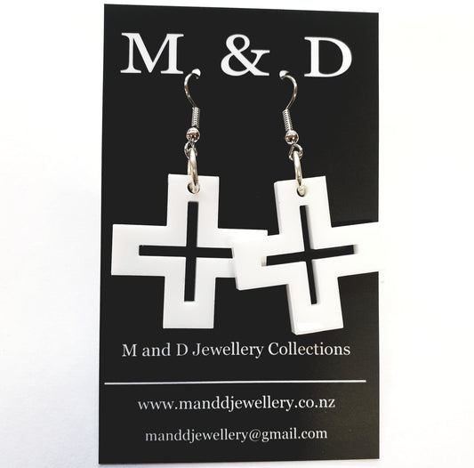 Hollow Cross Little Dangles Earrings