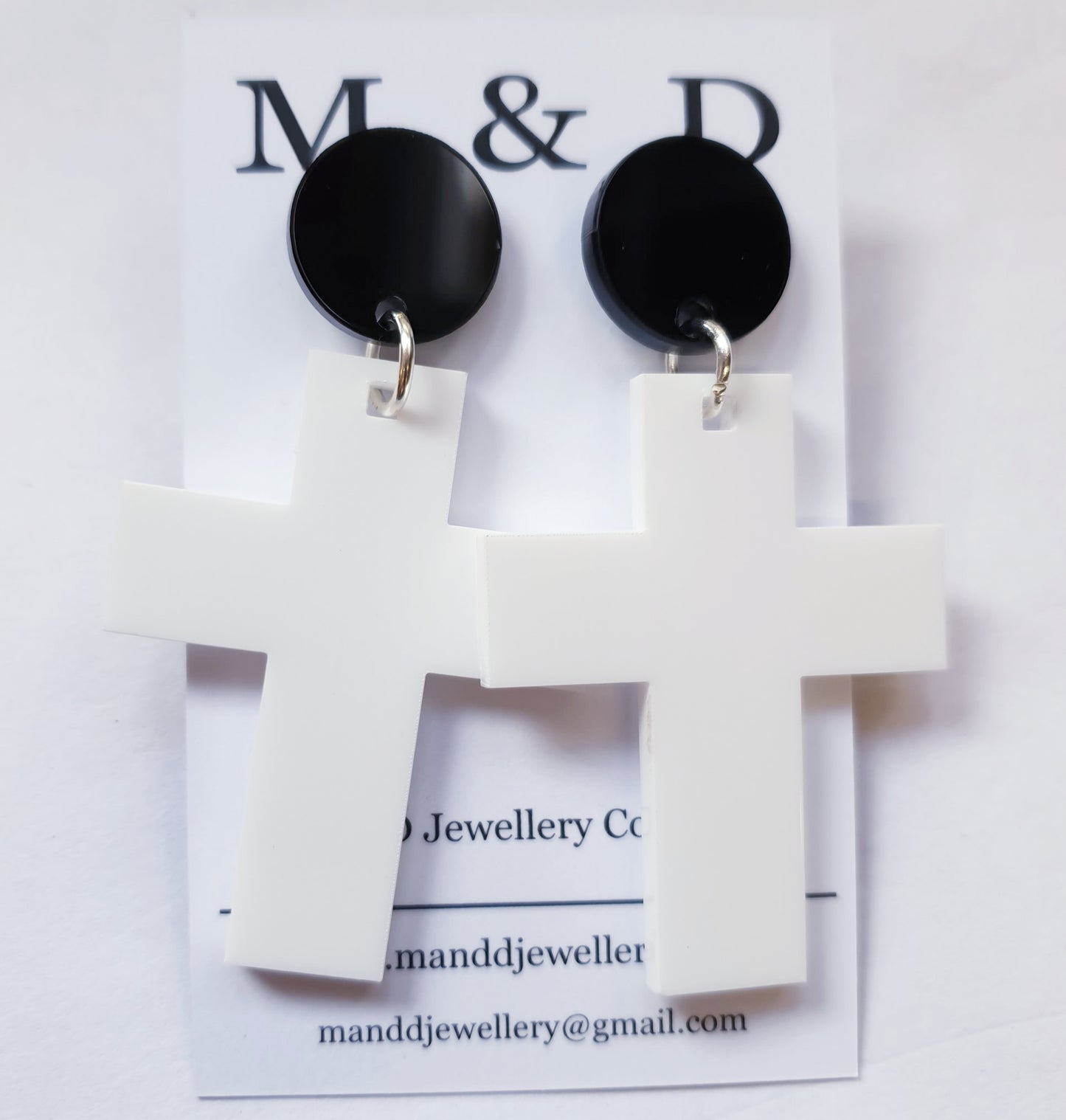 Solid Cross Stud Dangles Earrings