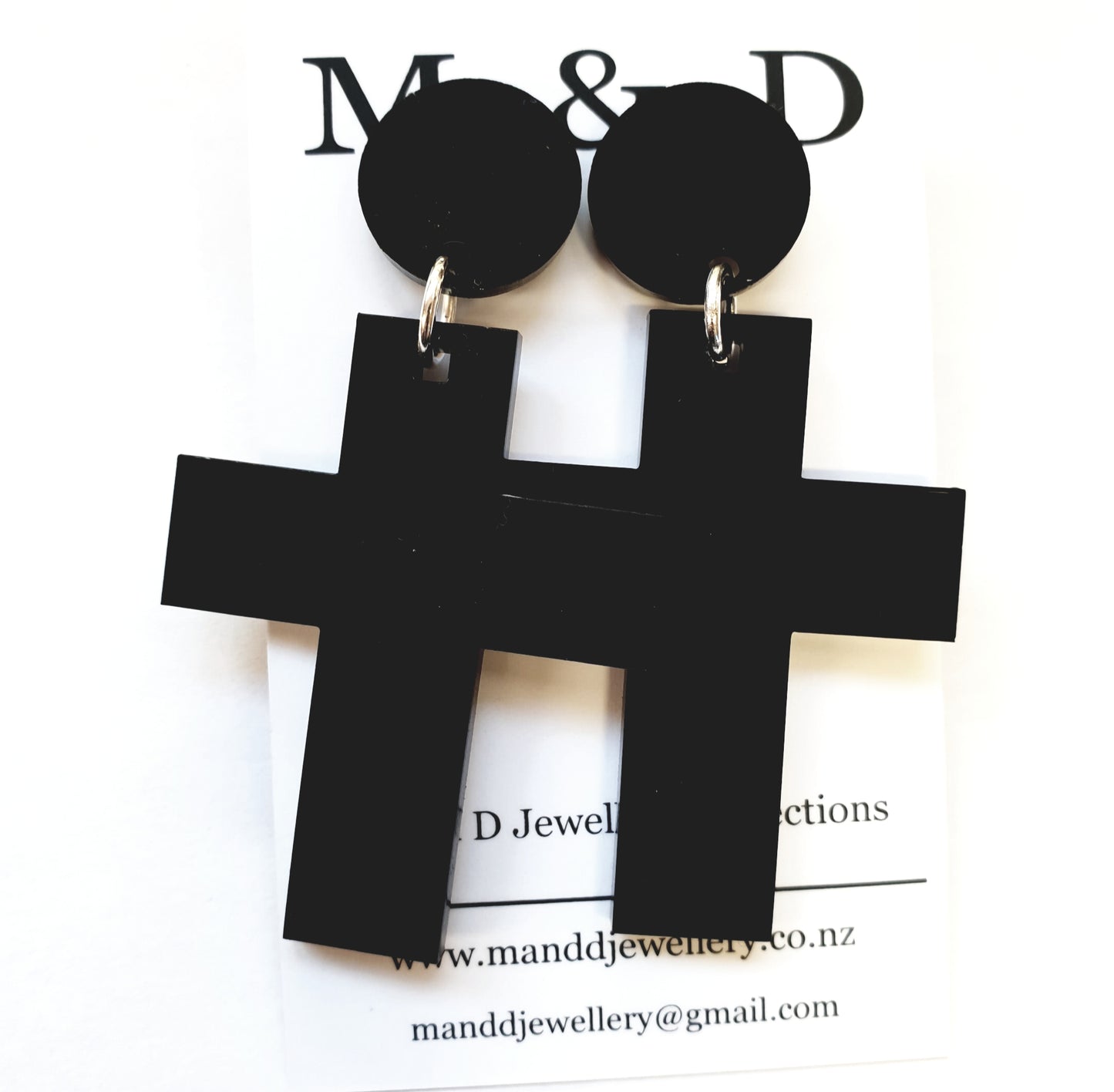 Solid Cross Stud Dangles Earrings