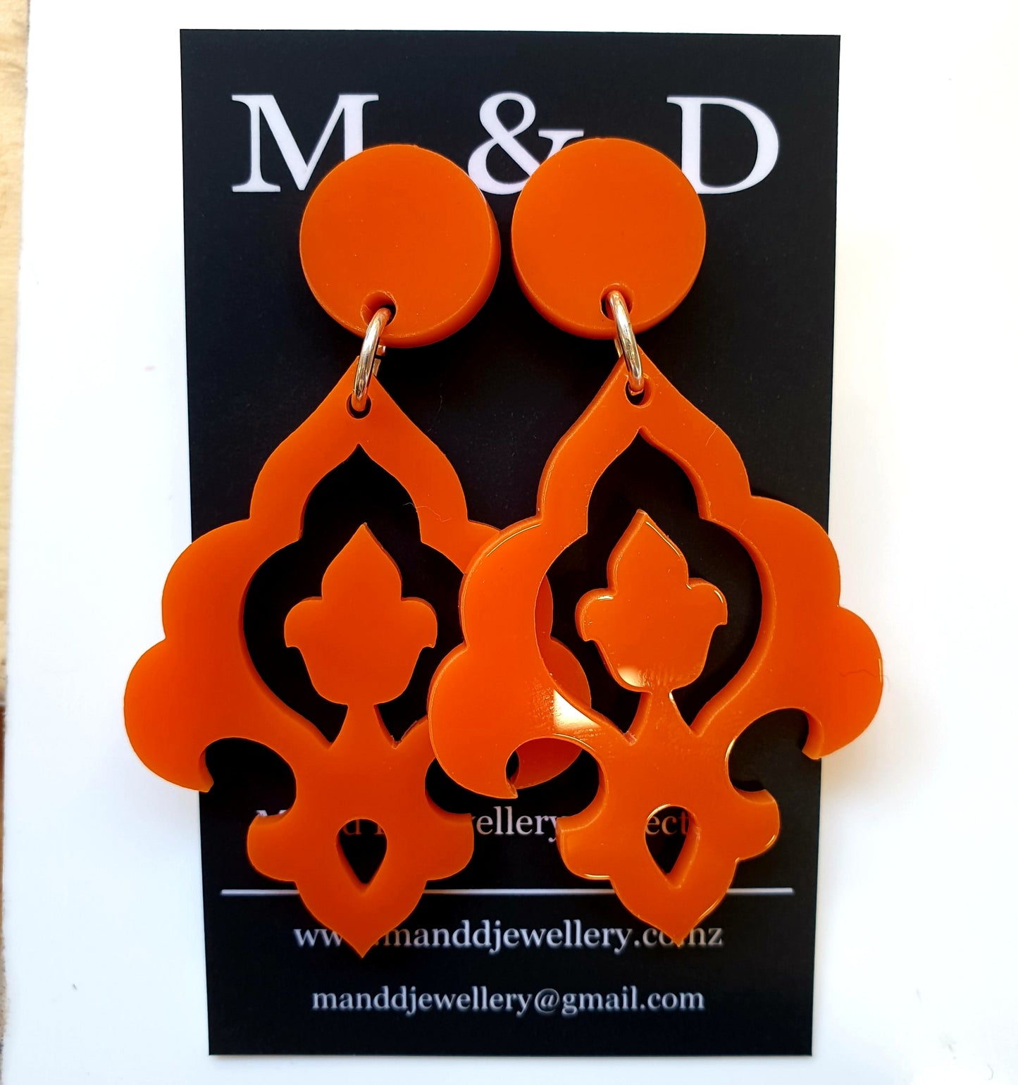 Damask Stud Dangle Earrings