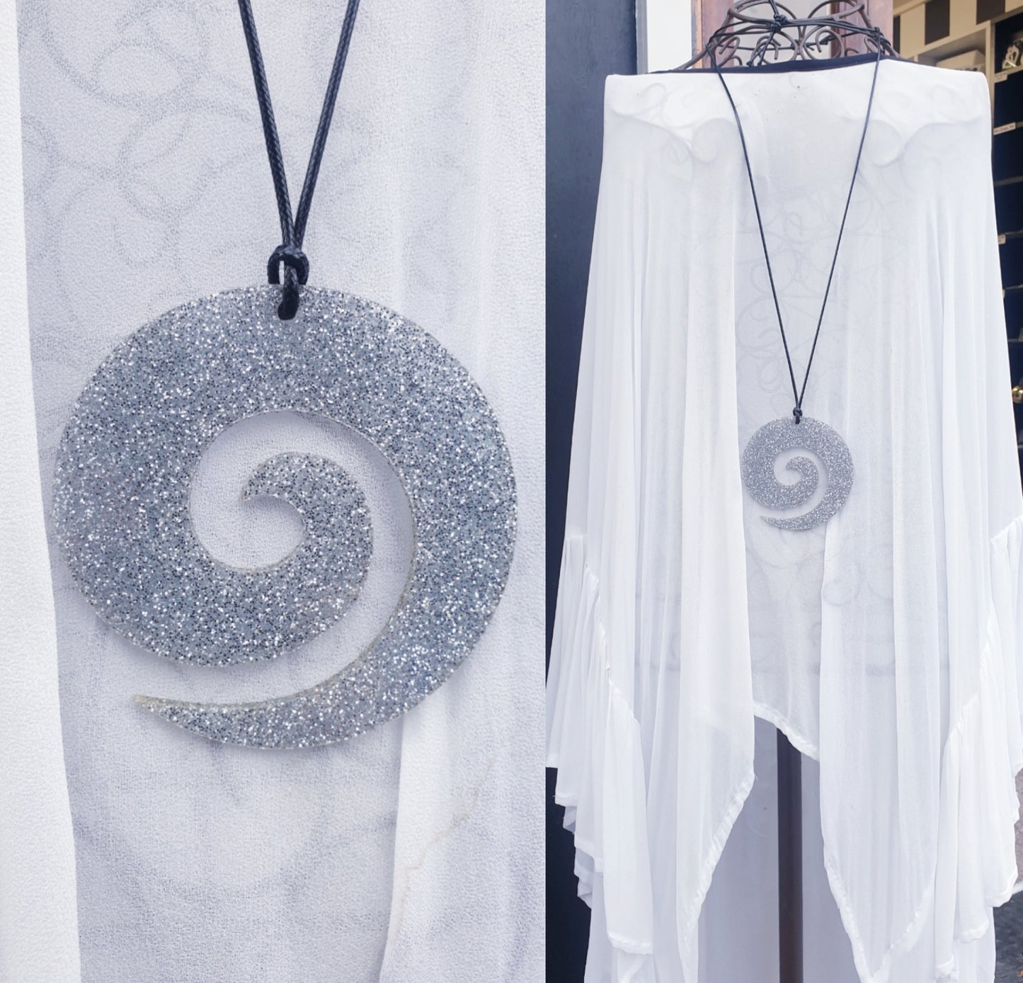 Koru Glitter Statement Necklace