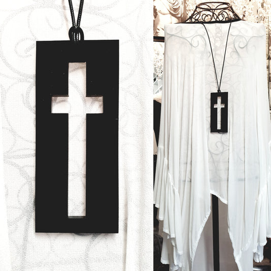 Cross Shadow Statement Necklace