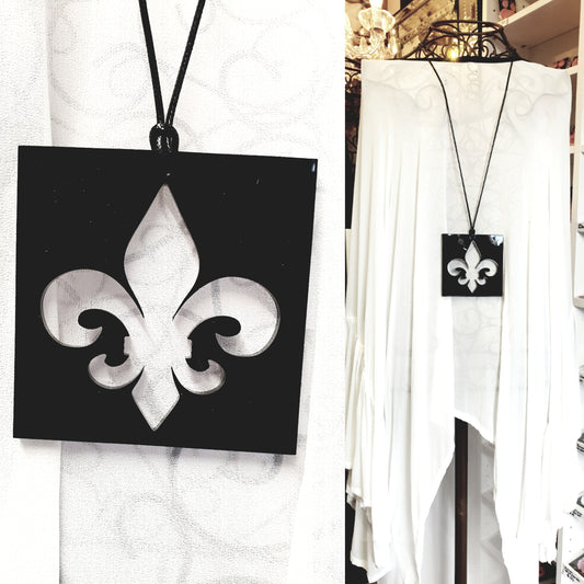 Fleur de lis Shadow Statement Necklace