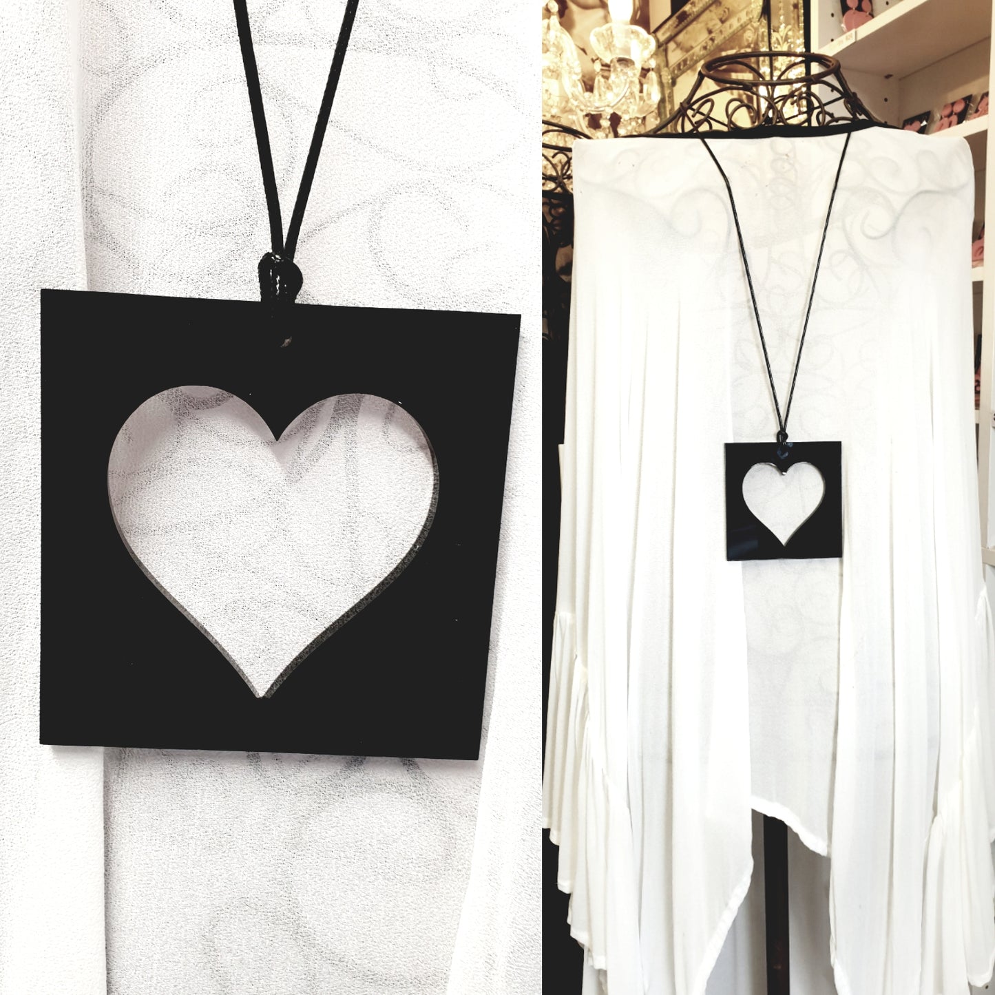 Heart Shadow Statement Necklace